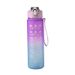Gradient color frosted plastic sports cup portable rope portable fitness sports water bottle bouncing straw space cup_desvips.com