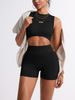 Seamless Hip Lifting Yoga Suit Set Tummy Control Fitted Running Sports Fitness Vest Two Piece Outfit for Women_desvips.com