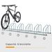 Rastrelliera Portabiciclette Parcheggio Per 6 Biciclette In Acciaio, 179x33x27 Cm, Argento_desvips.com