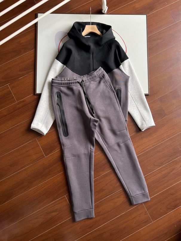 Men's Sportswear Set - Orange Print Hooded Jacket & Taped Pants, Lightweight Cotton Blend For Hiking & Running_desvips.com