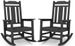 SERWALL HDPE Oversized Outdoor Rocking Chairs Set Of 2, Patio Rocker, Black_desvips.com