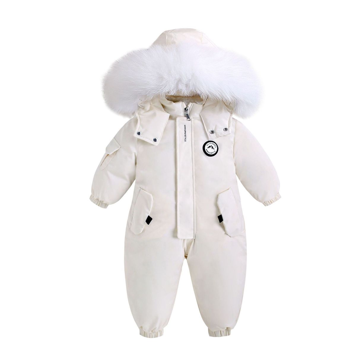 Sports & Outdoor 2026 Baby Winter Snowsuit - Soft Cotton Full-Body Romper With Hood For Outdoor Play & Skiing (80-120cm, Unisex, Blue/White/Pink)_desvips.com