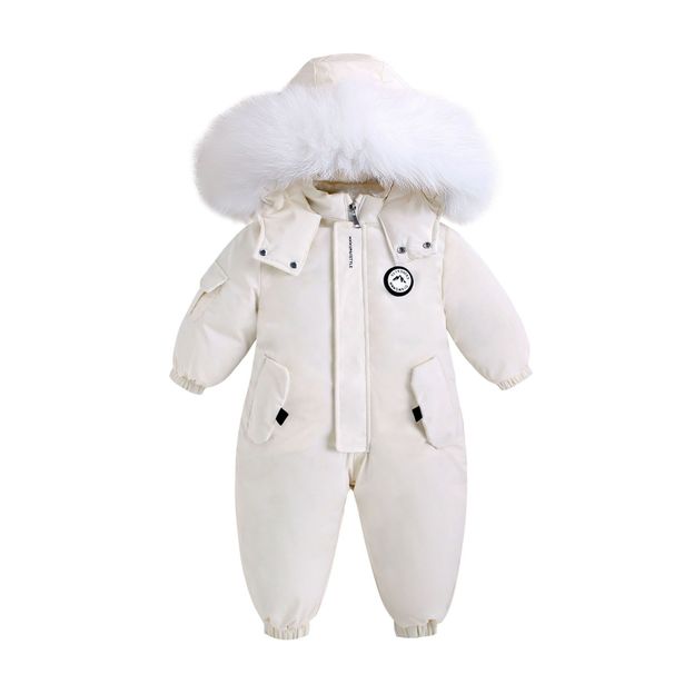 Sports & Outdoor 2026 Baby Winter Snowsuit - Soft Cotton Full-Body Romper With Hood For Outdoor Play & Skiing (80-120cm, Unisex, Blue/White/Pink)_desvips.com