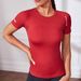Seamless Fitness Short Sleeve T-Shirt Summer Quick Dry Sports Yoga Clothes Running Gym Clothing_desvips.com