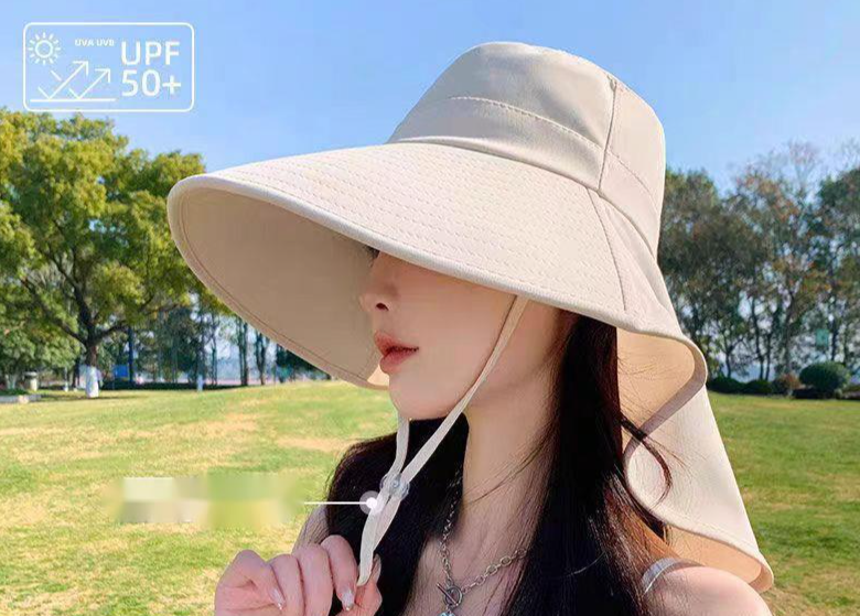 Wide Brim Women, Face Covering Shawl, UV Protection, Summer Sun For Cycling, Outdoor Sunshade, Hiking Hat, Cool Hat_desvips.com
