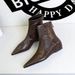 Comfortable Low 6383-1 Women's Wedge Hidden Heel Back Zipper Slimming Versatile Short Boots_desvips.com