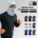 Summer Motorcycle Ice Silk Riding Face Mask Windproof Headgear With Coconut Tree And Beach Print Neck Protector And Sunscreen_desvips.com