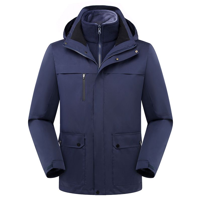 Outdoor Cold-Proof Clothing Unisex Three-in-One Waterproof Warm Workwear Thickened Fleece Jacket Customizable Logo_desvips.com