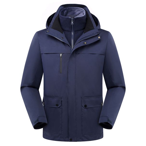 Outdoor Cold-Proof Clothing Unisex Three-in-One Waterproof Warm Workwear Thickened Fleece Jacket Customizable Logo_desvips.com