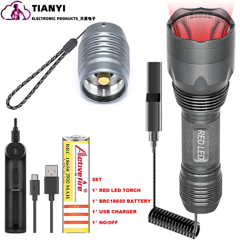 Tactical LED Light Flashlight Kit With Red/Green Light 350 Yards Remote Pressure Switch Picatinny Mount For Outdoor Use_desvips.com