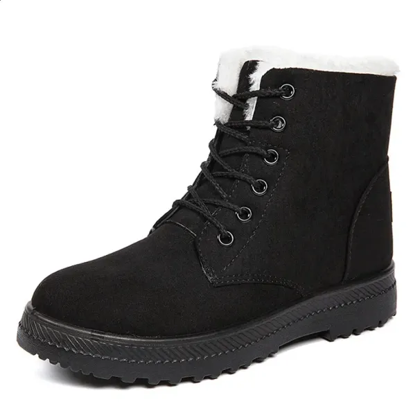 Snow Plush Platform For Women Fashion Keep Warm Womens Boots Flat Botas Mujer Winter Shoes 240830_desvips.com