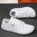 New Flat Men Brand Plus Size Suitable For Wide Footed PU Face Lace Up Black Couple Outdoor Casual Sports Shoes_desvips.com