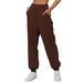 High Waist Casual Jogger Pants For Women & Men - Soft Polyester Lounge Pants With Drawstring, Comfortable Loose Fit Sweatpants For Running_desvips.com