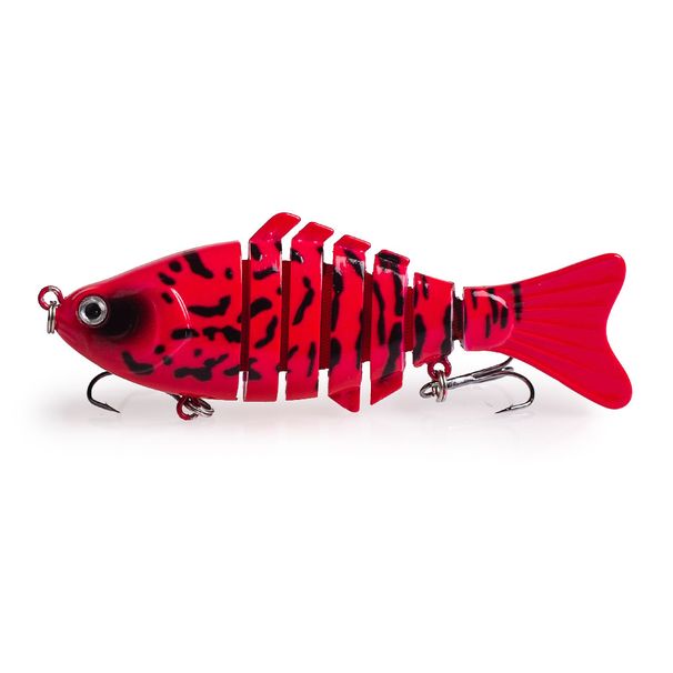 Hanlin 100mm/3.94in Multi Jointed 7 Segments Artificial Fishing Lure Wobblers Lifelike Swimbait Sinking Hard Plastic Bass Tackle_desvips.com
