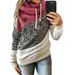 Wish European American Cross-border Foreign Trade Autumn And Winter New Women's Casual Fashion Color-blocking Hooded_desvips.com