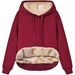 Women's Clothing warm pocket hooded sports sweatshirt jacket_desvips.com