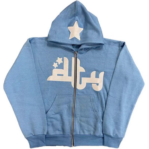 Fashion Spring New Letter Zipper Print Slim Fit Hooded Long Sleeve Sweatshirt_desvips.com