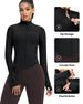 AVGO Women's Cropped Running Workout Jacket Zip Slim Fit Athletic Top With Thumb Holes_desvips.com