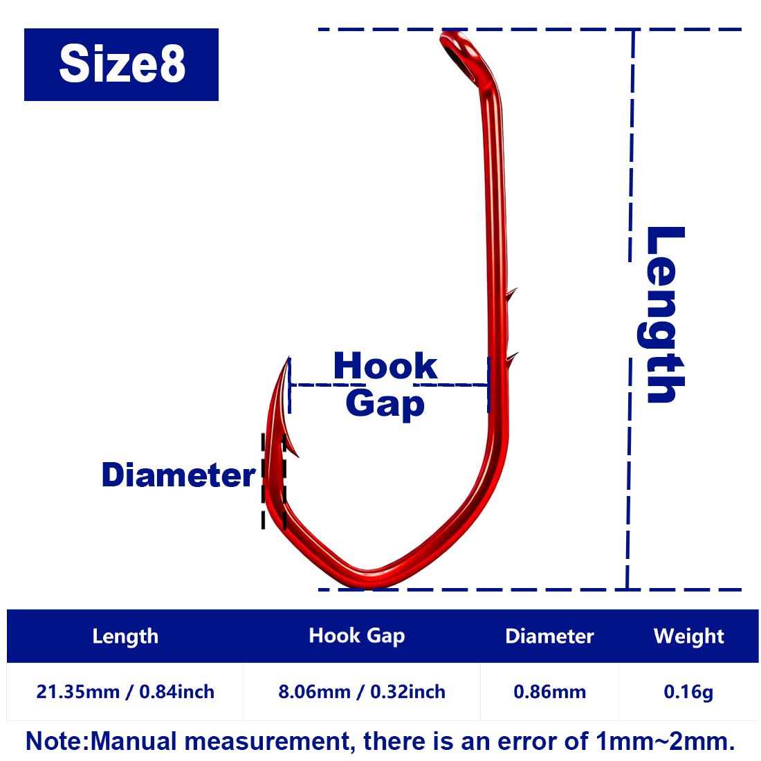 FishTrip Red V-Bend Baitholder Fishing Hooks 50-100pcs Double-barbed Hooks For Bass Crappie Soft Live Baits Saltwater Freshwater_desvips.com