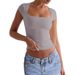 Diyun Yoga Wear Sports Stretch Slim Fit T-Shirt Women's Clothing 2025 Summer_desvips.com