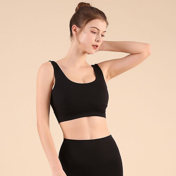 Spring Summer One-Piece Backless Wide Strap For Women Yoga Beautiful Back Running Fitness Push-Up Sports Bra_desvips.com