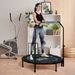 Trampoline De Fitness Gymnastique Avec Poignée Réglable, Pliable, 6 Pieds, 28 Ressorts Ø 102 Cm, Noir Bleu_desvips.com