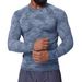 KOOSSOASIS American Seamless Jacquard Sports Casual Core-Absorbing Long-Sleeve T-Shirt Slim Fit Quick-Drying Fitness Training Top 1083_desvips.com