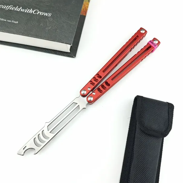 Balisong Training Folding Knife 440C Blade Aluminum Alloy Handle Outdoor Trainer Tanto EDC Pocket Knives Multi Tool_desvips.com