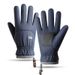 Cycling Gloves Skin Feel Gloves Touch Screen Warm Plus Velvet Thickened Autumn And Winter Waterproof Electric Car Riding Gloves Men Driving_desvips.com