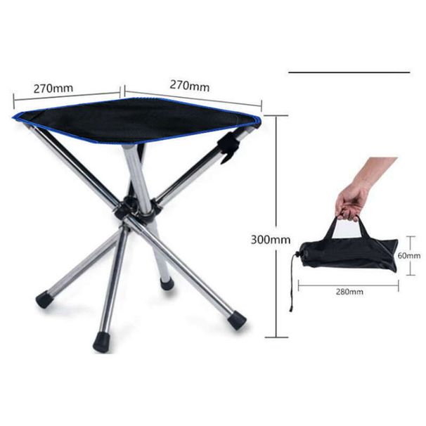 Stainless Steel Telescopic Outdoor Folding Chair Portable Fishing Stool Camping Mazar_desvips.com