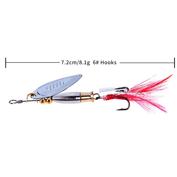 1PC/ 5PCS 7.2cm 8.1g Spinner Spoon Fishing Lure Metal Lures Colorful Pesca Hard Baits Carp Bass Pike Pesca Fishing Goods_desvips.com