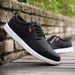 Odorless Slip Resistant Men's Navy Blue Teen Boys Casual Lace Up Canvas Sneakers Cheap Student Shoes Comfortable_desvips.com