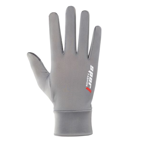 Spring And Autumn Cycling Touchscreen Slip Imitation Sun Ice Silk Full Finger Printed Unisex Breathable Driving Gloves_desvips.com