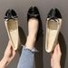 New Korean version of fashion round head set foot flat fashion casual large size women's shallow mouth bow_desvips.com
