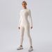 RUANTUTU Women's Winter Fleece-Lined Full-Length Yoga Bodysuit - Long Sleeve Thermal Workout Jumpsuit, Stretchy Gym Wear For Women (Black, Dark Gray)_desvips.com