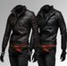 Men's Clothing Autumn and Winter New Pockets Multi zipper Men's Stand Collar Motorcycle Leather Jacket Leather Jacket A153_desvips.com