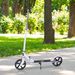 Trottinette Pliable Hauteur Guidon Réglable Sur 4 Niveaux Système De Freinage Arrière Pour Enfant Adolescent Pois Max. 100KG Dim. 88L X 37l X 75-100H Cm Blanc_desvips.com