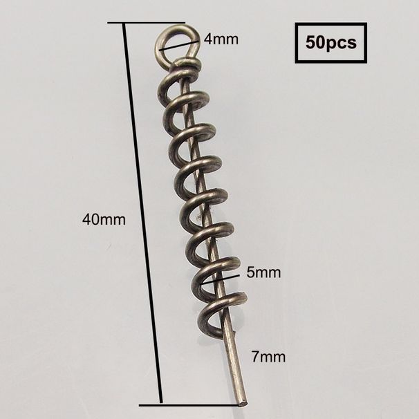 KESFISHING 50pcs 40,35, 25mm Fishing Hook Connector For Soft Lure Bait Spring Centering Pin Fixed Latch Needle Twist Lock Screw_desvips.com
