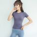 Women's Summer Thin Sports Tights, Quick-dry Short-sleeve T-shirt For Gym, Running, And Yoga, Comfortable_desvips.com