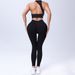 Solid Color Seamless Peach Hip High Waist Tight V-Waist Yoga Sports Running Fitness Nine-Point Pants_desvips.com