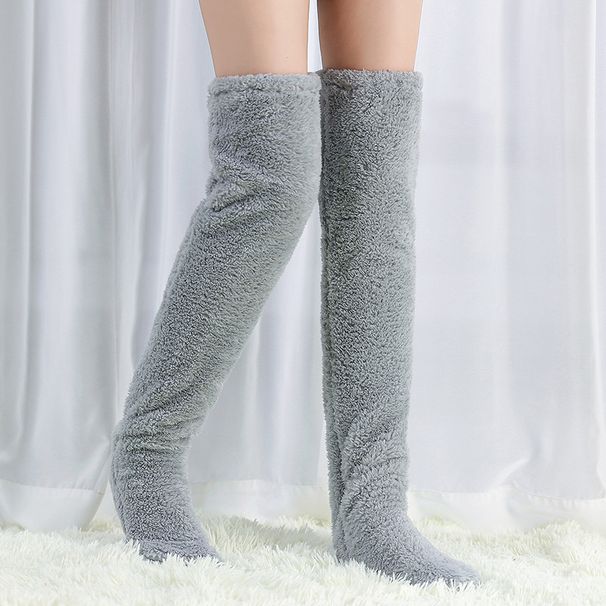 Vacuum Cross-Border Autumn Winter Standing Teddy Bear Floor Long Pads Warm Tube High Knee Socks_desvips.com
