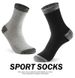 6 Pairs/lot Men's Autumn Winter 100% Cotton Running Sports Hiking Black White Gray Male Long Tube Socks_desvips.com