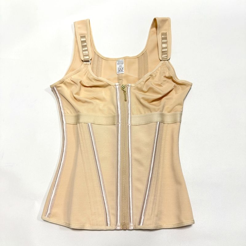 Shapewear Women Colombian Fajas Waist Trainer Tummy Control Vest Body Shaper 17 Steel Bones 3-Row Hooks Zipper_desvips.com