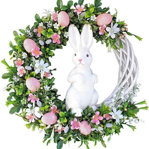 Cross-border New Product 2026 Bunny Easter Wreath Home Props Gift Decoration_desvips.com