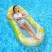 Lemon-Shaped Inflatable Lounge Chair - Breathable Mesh & Neck Support (Single Person Floating Chair Lightweight & Quick-Dry)_desvips.com