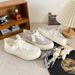 Hot sale two wear Dexun shoes for women 2024 new summer thin white shoes casual ins trendy sneakers_desvips.com