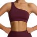 2025 Cross-border One-shoulder Shockproof Elastic Breathable Yoga Vest Outdoor Running Sports Bra For Women_desvips.com