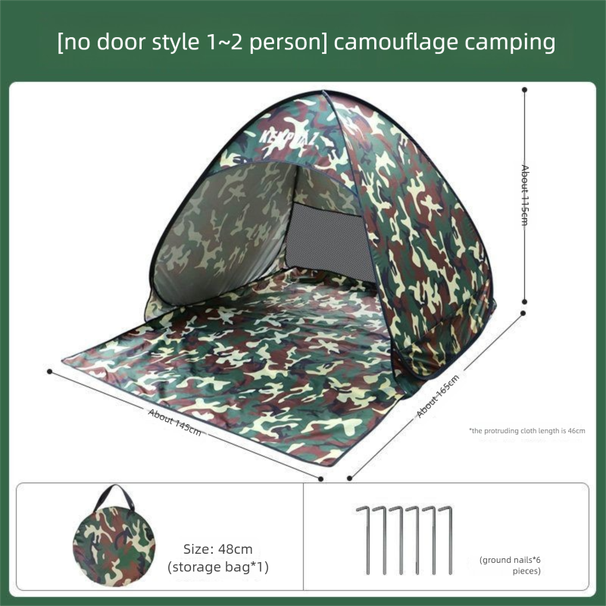 Tent Outdoor Camping Canopy Family Portable Folding Double Sunshade Single Simple Equipment Adult Travel Children_desvips.com