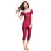 Muslim Swimwear Women's Swimsuit Muslim Conservative Swimsuit Loose Contrasting Color Two-piece Set Seaside Travel Hot Spring Suit_desvips.com
