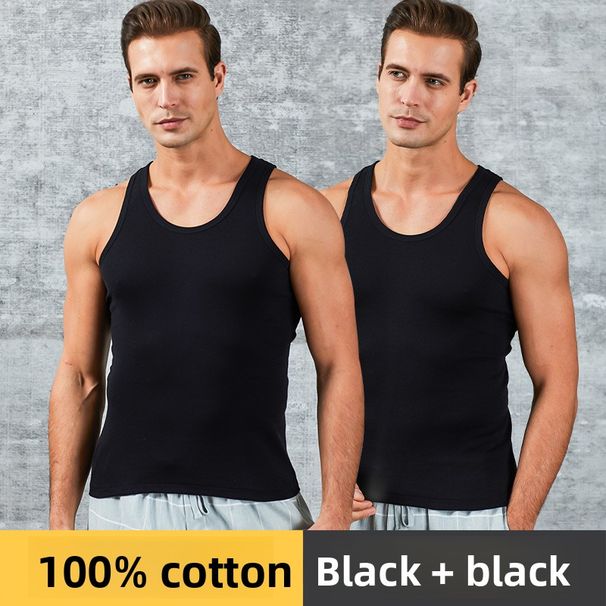 Jiandaniao Pure Men's Vest Sports Summer Thin Tank Top Middle-aged And Elderly Full Cotton Loose Inner Wear Base Layer_desvips.com